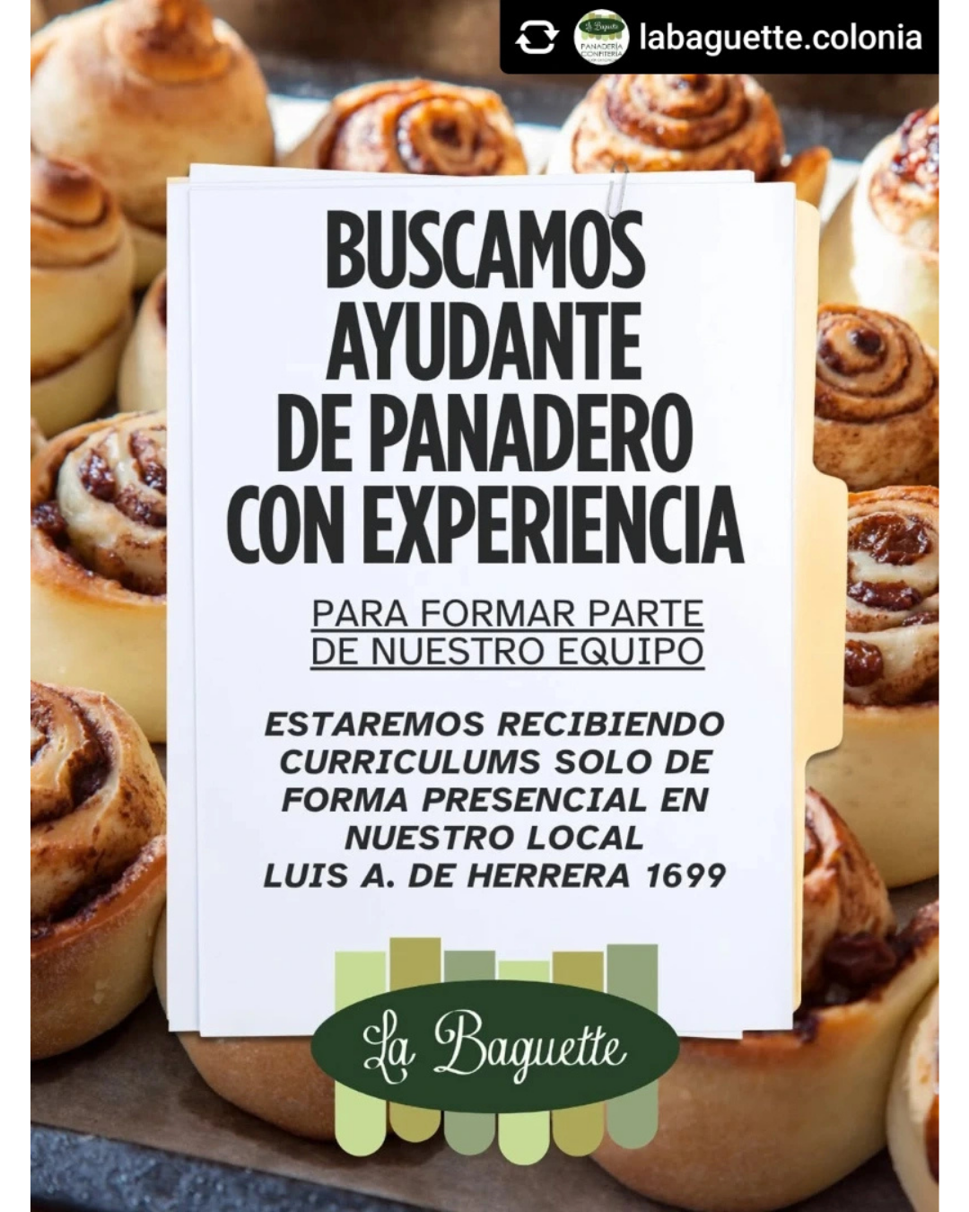 BUSCAMOS AYUDANTE DE PANADERO