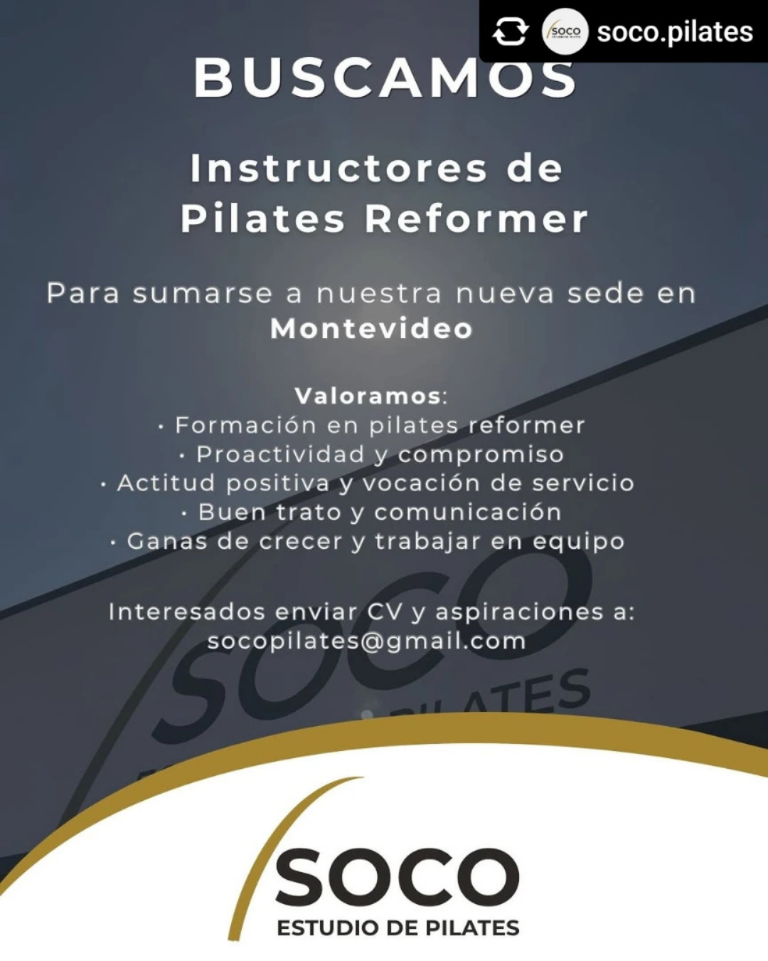 BUSCAMOS INSTRUCTORES DE PILATES