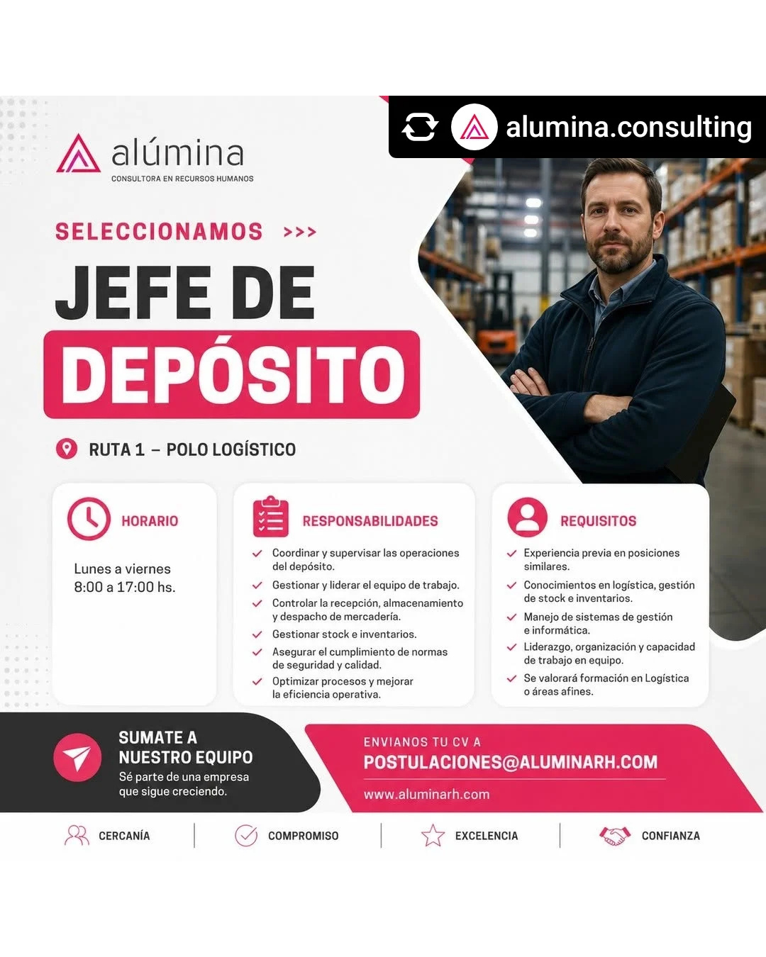 BUSCAMOS JEFE DE DEPÓSITO