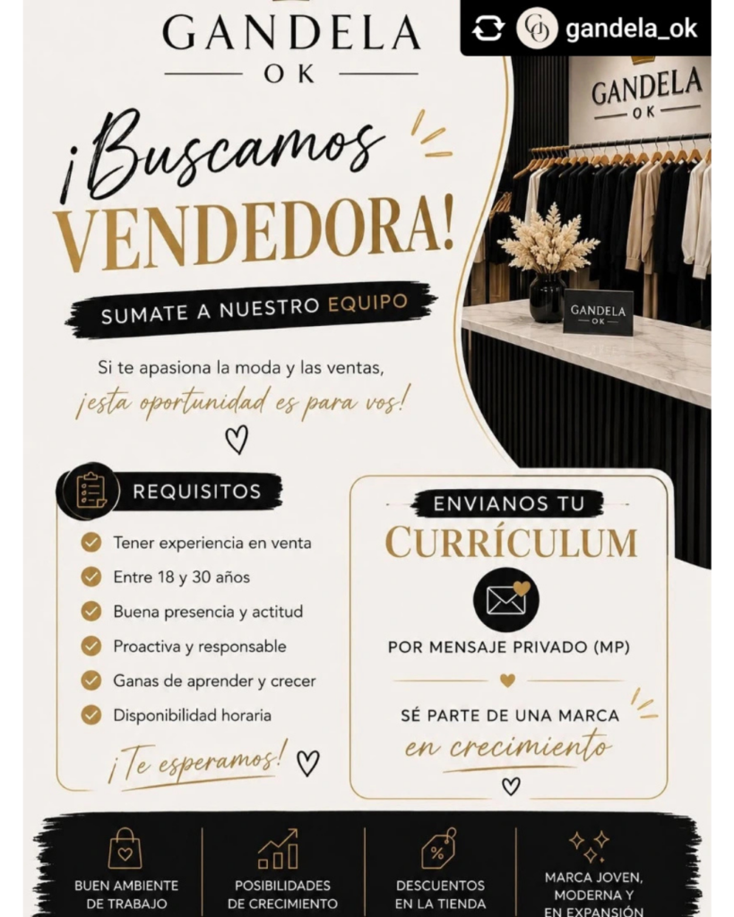 BUSCAMOS VENDEDORA