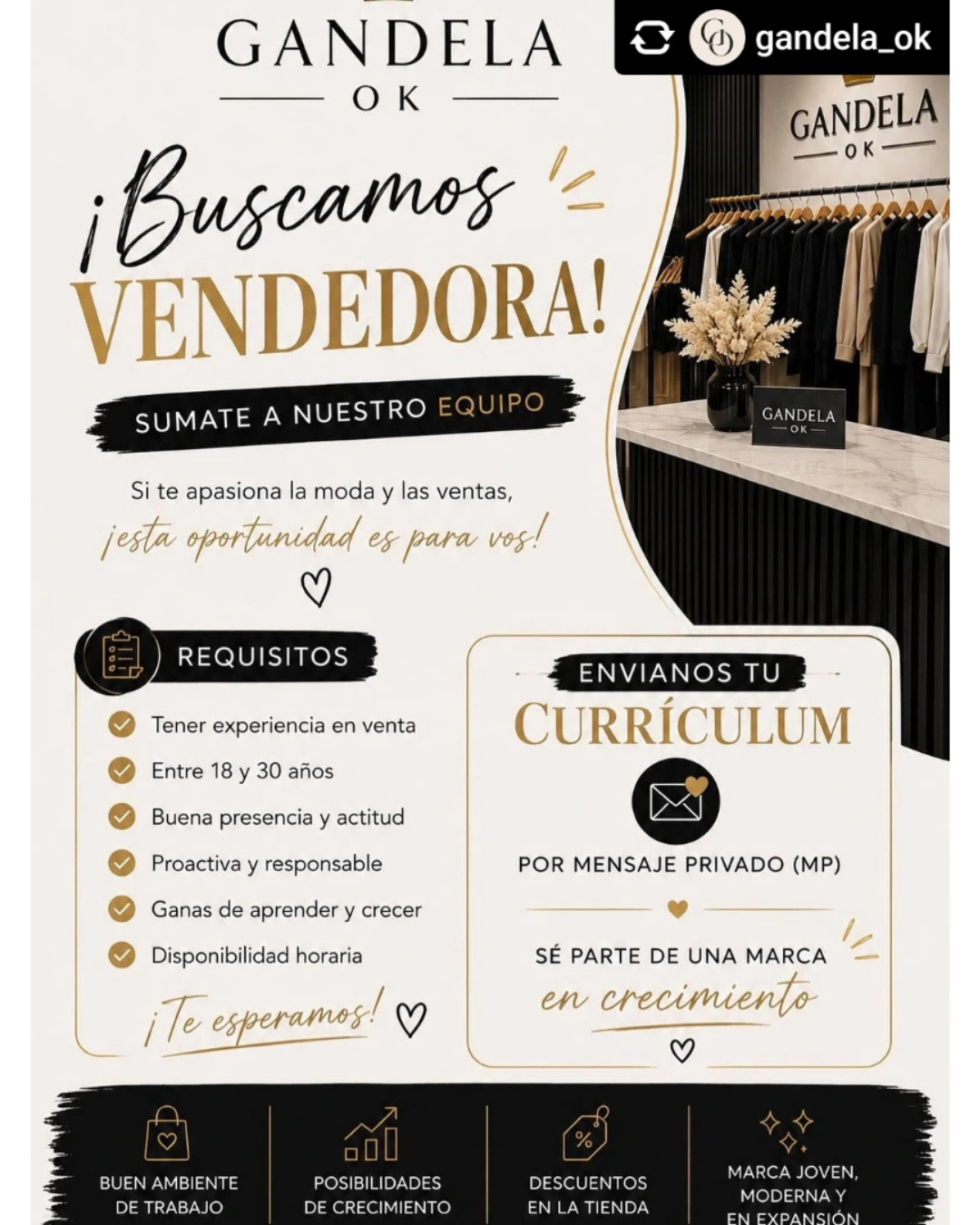 BUSCAMOS VENDEDORA