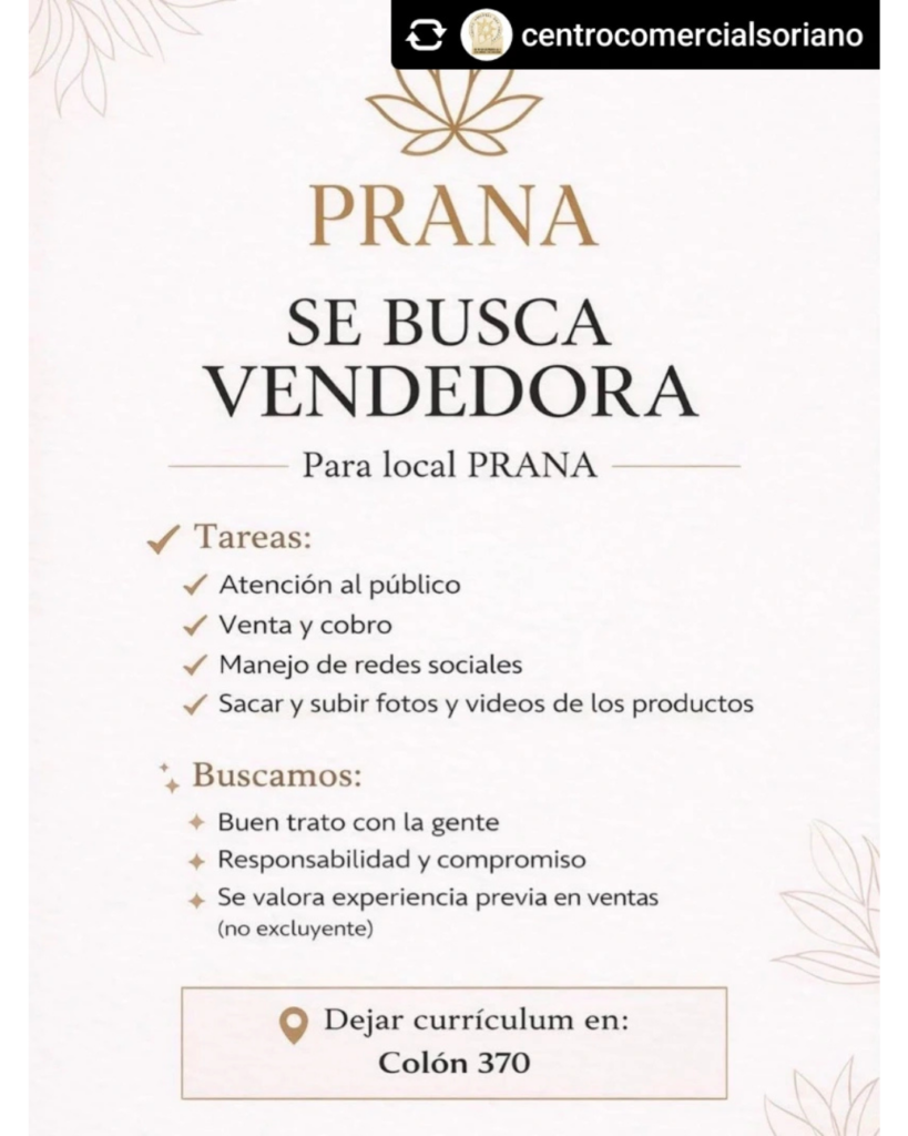 SE BUSCA VENDEDORA